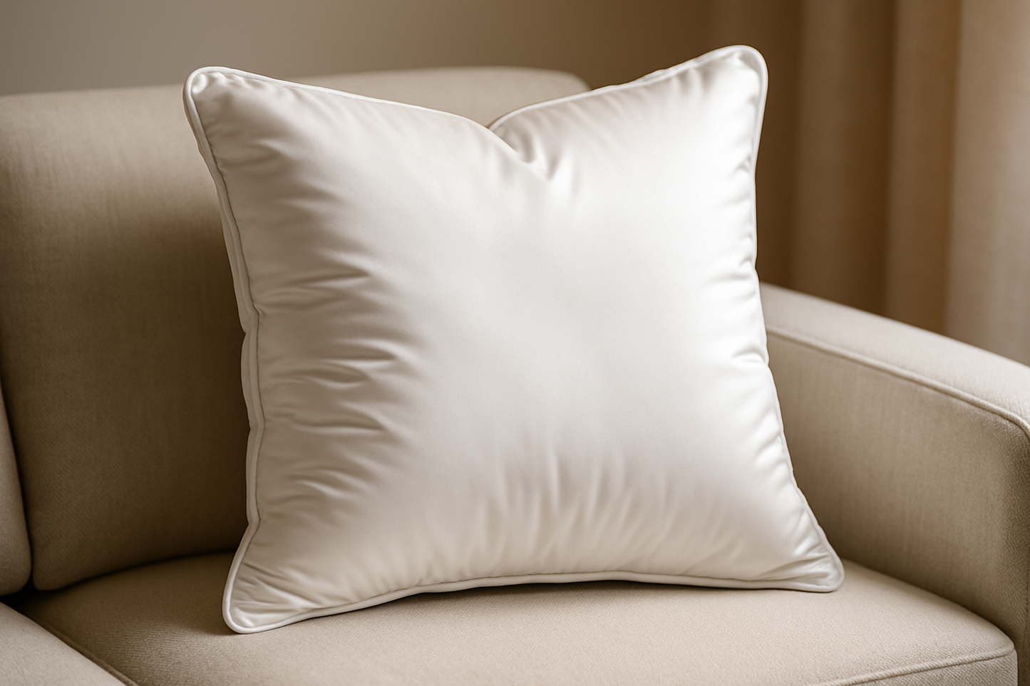 Premium White Microfiber Cushion