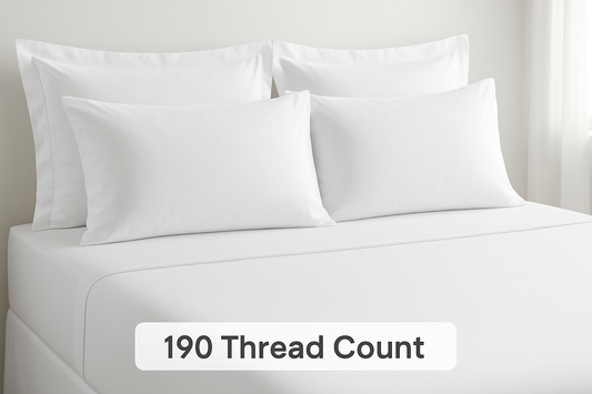 190TC Plain White Bedding Set with Four Pillows