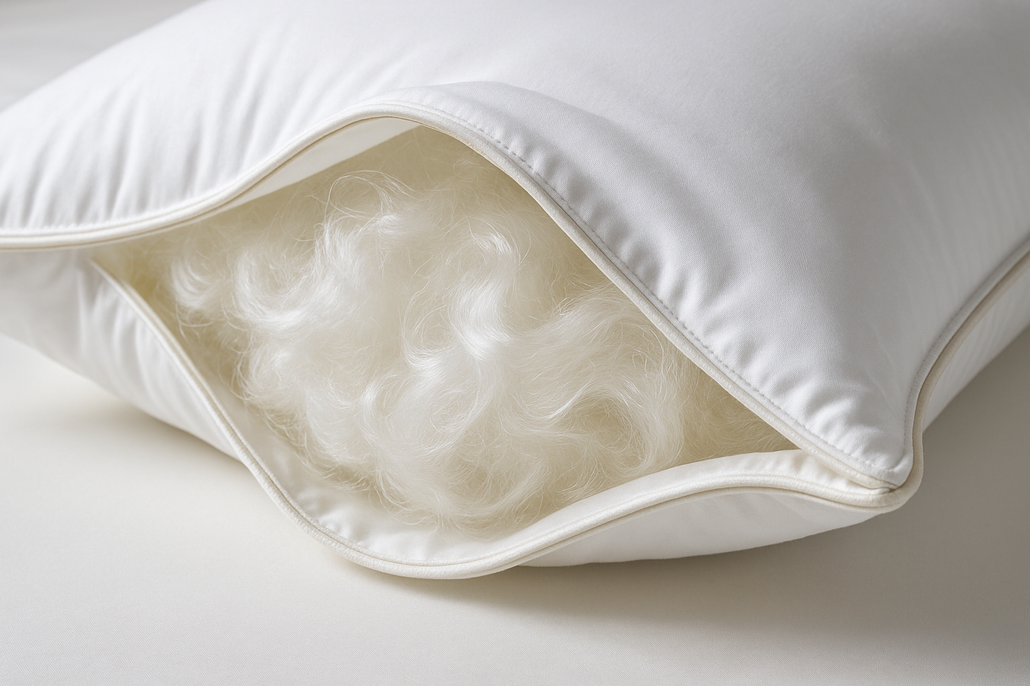 Close-up of Silken Fibre Pillow Filling