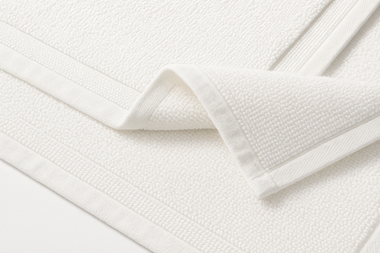 Hotel-Style Bath Mat Texture and Edge Detail