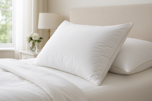 Silken Fibre Pillows on Styled Bed