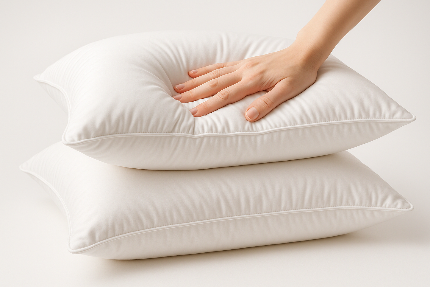 Stacked Super Soft Microfiber Pillows Showing Plushness
