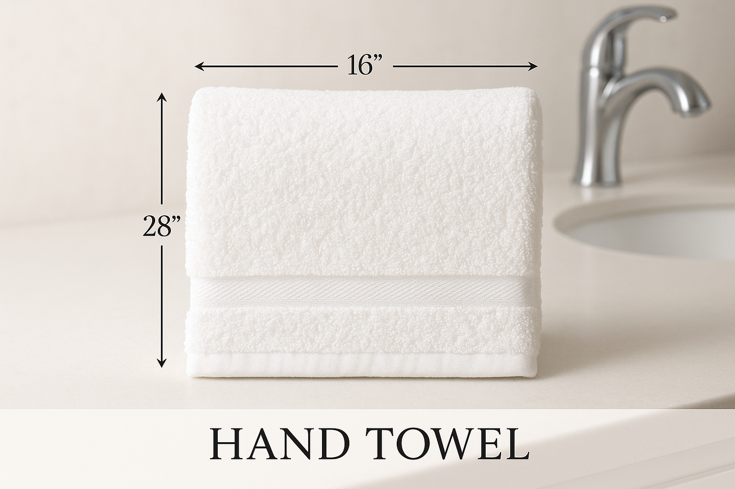 White Hand Towel - Proper Size