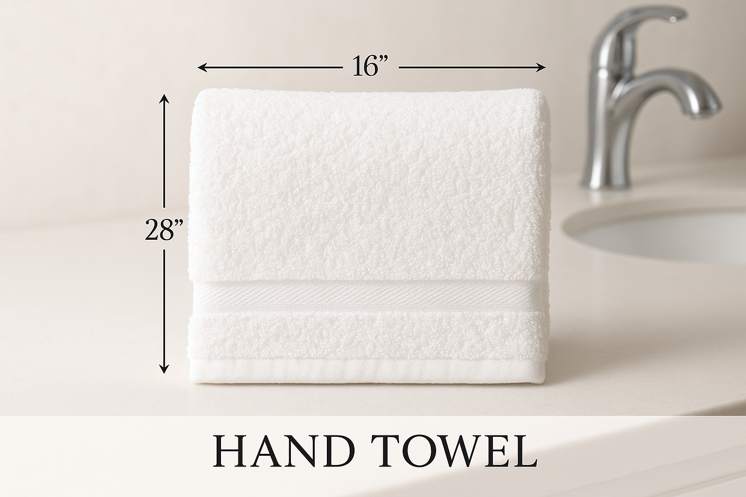 White Hand Towel - Proper Size
