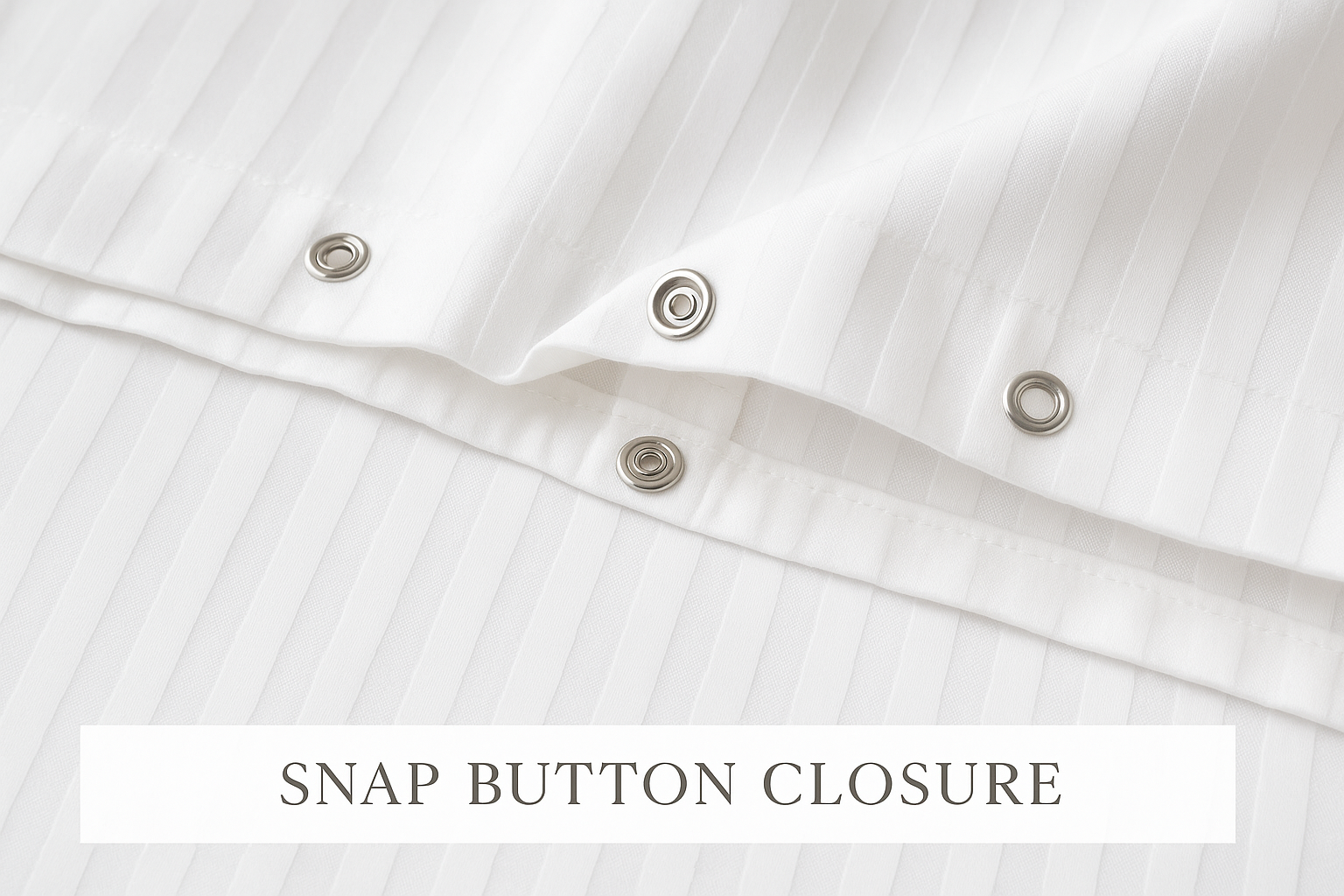 White Striped Duvet Cover with Snap Button Closure