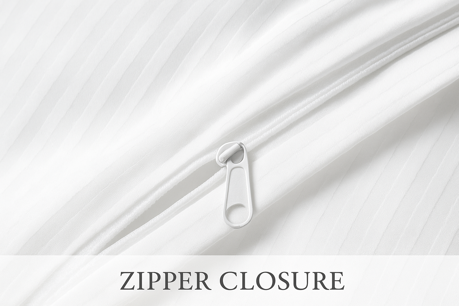 White Striped Duvet Cover with Zipper Closure